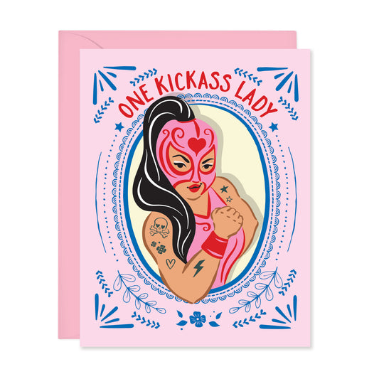 ONE KICK ASS LADY CARD