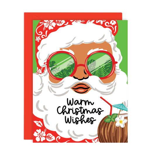 TROPICAL SANTA CHRISTMAS CARD