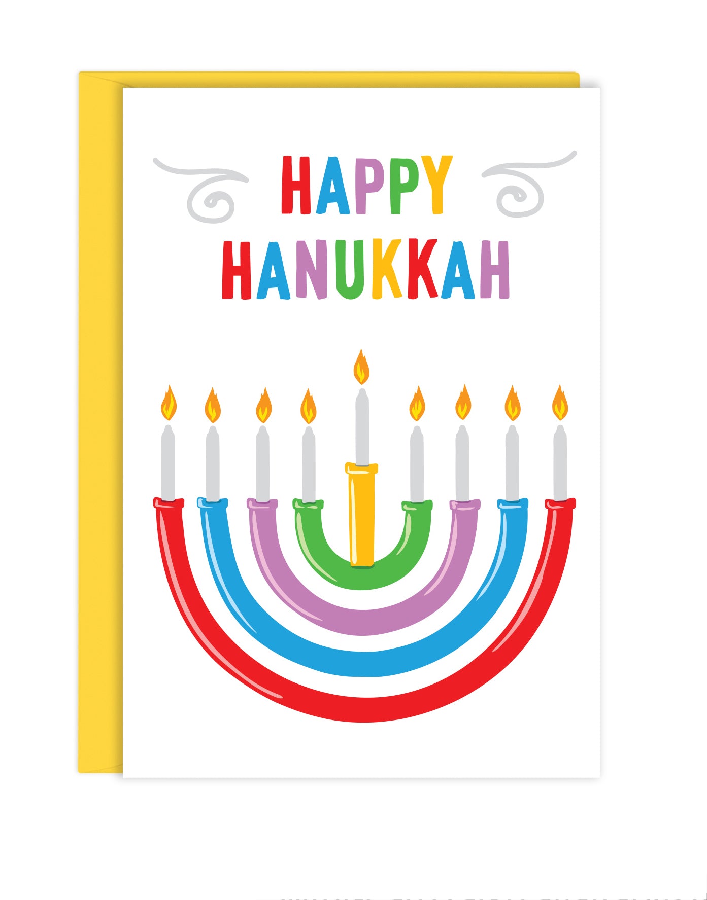 RAINBOW HANUKKAH MINI ENCLOSURE CARD