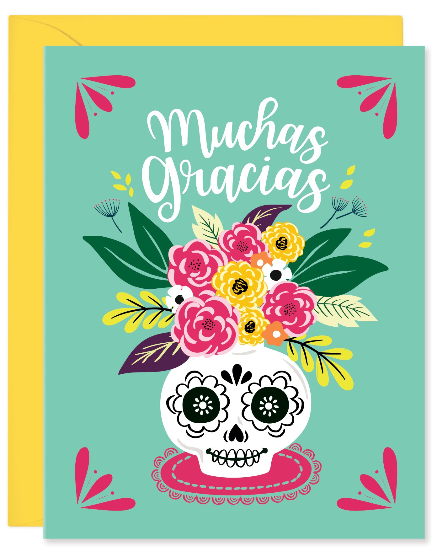MUCHAS GRACIAS SUGAR SKULL CARD
