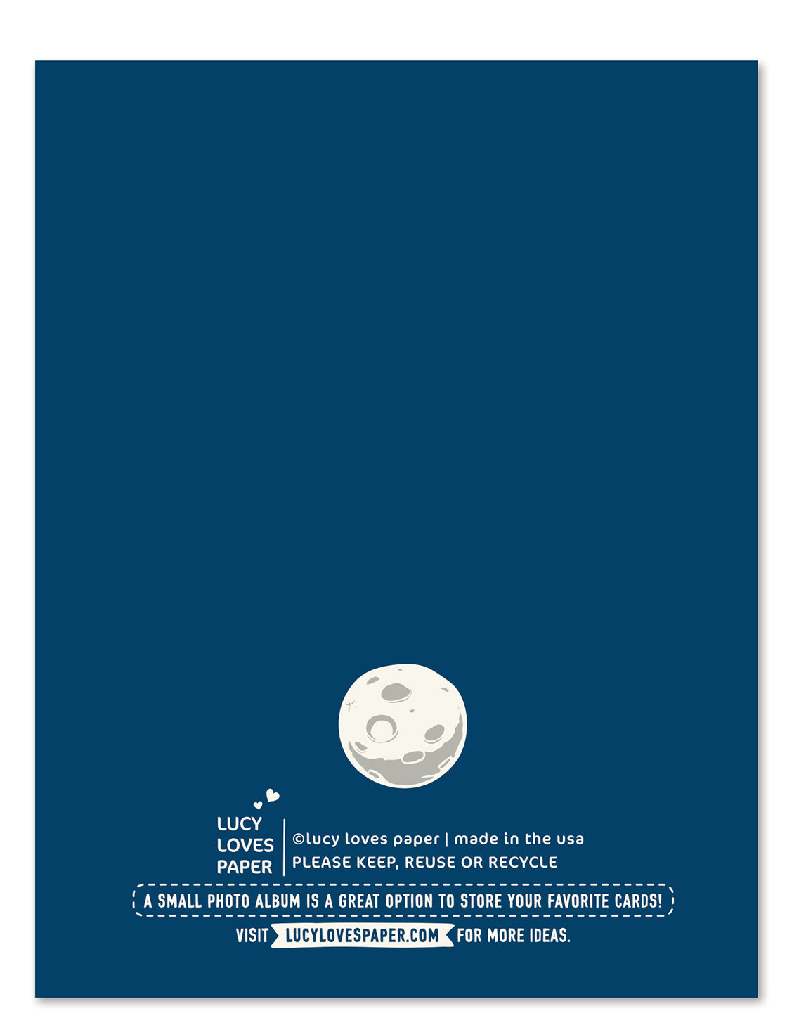 LOOK AT THE MOON AND THINK OF YOU CARD