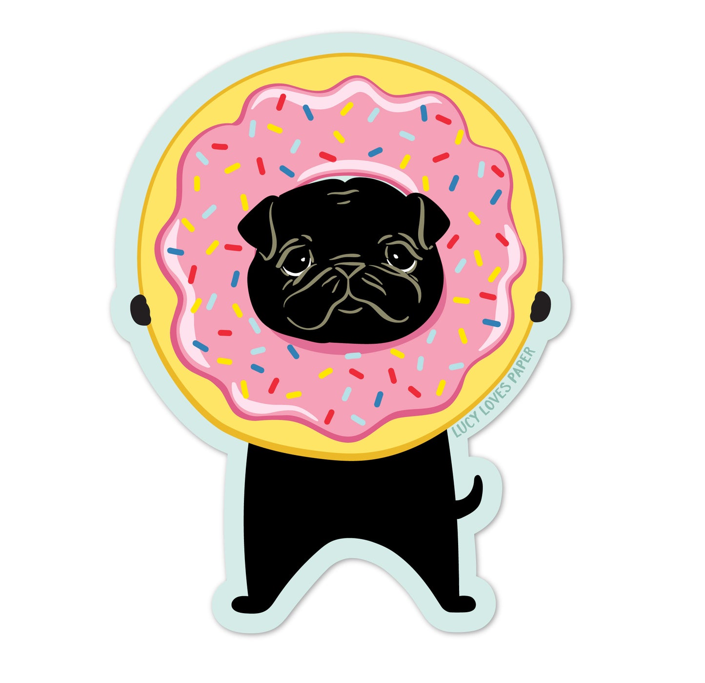 PUG DONUT STICKER