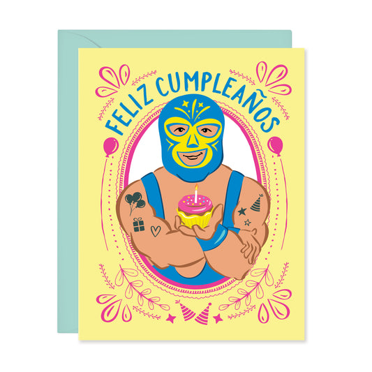 FELIZ CUMPLEAÑOS LUCHA LIBRE BIRTHDAY CARD