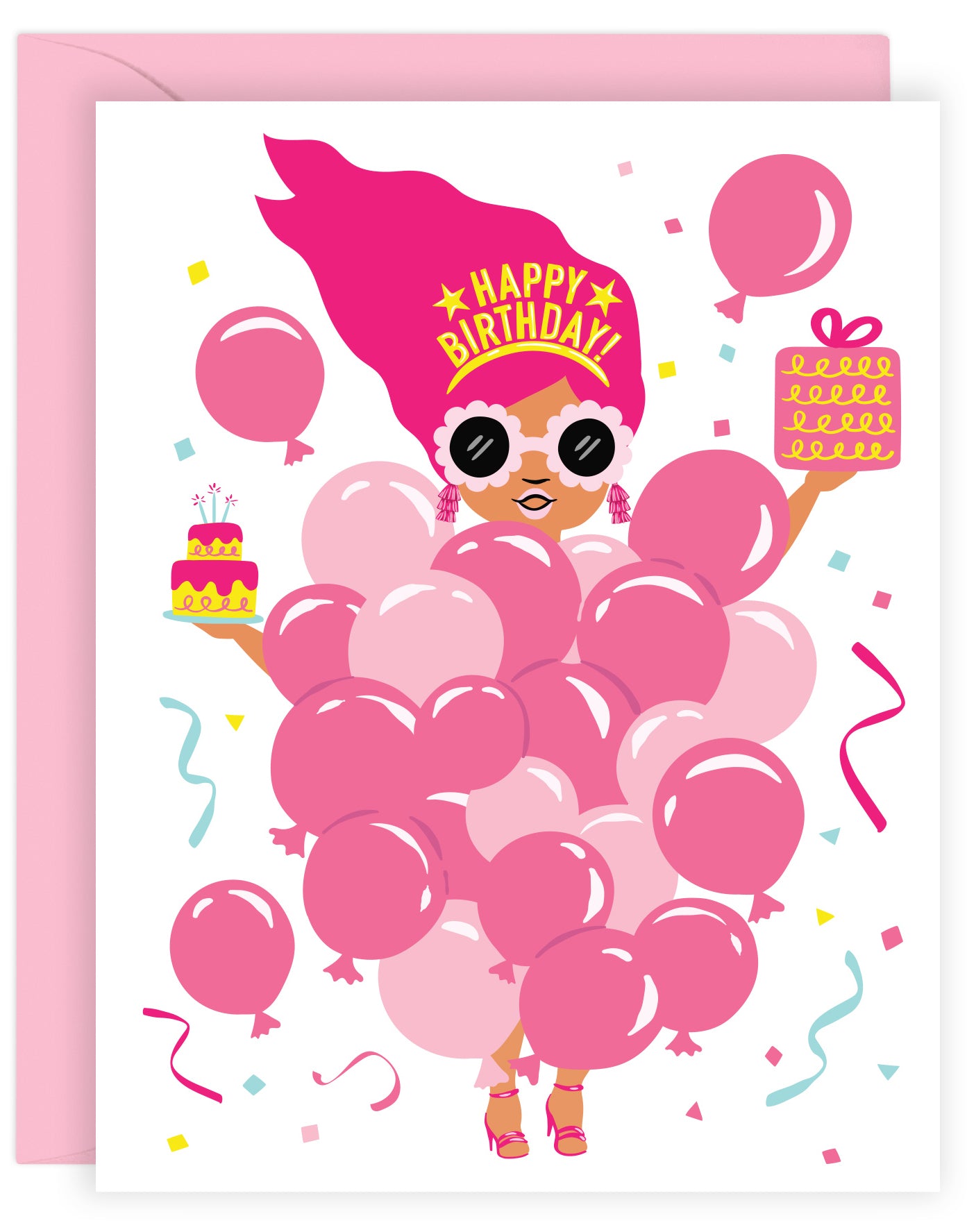 PINK BALLOON LADY BIRTHDAY