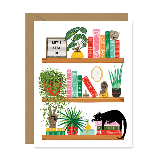 BOOK SHELVES NOTE CARD