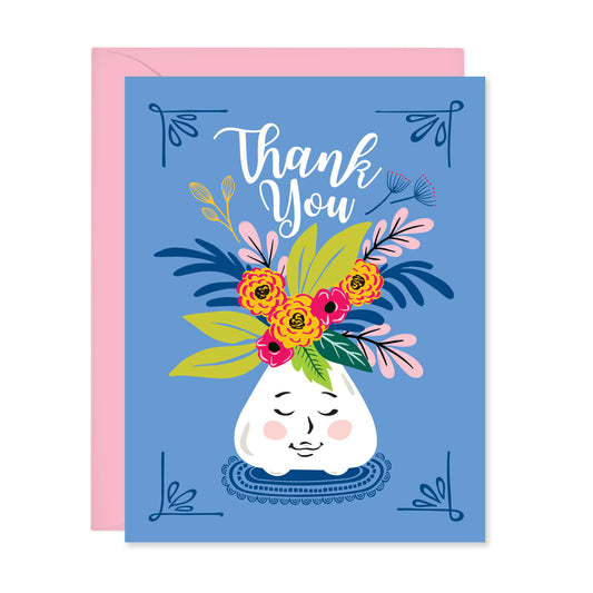 HAPPY FLOWER POT THANK YOU CARD