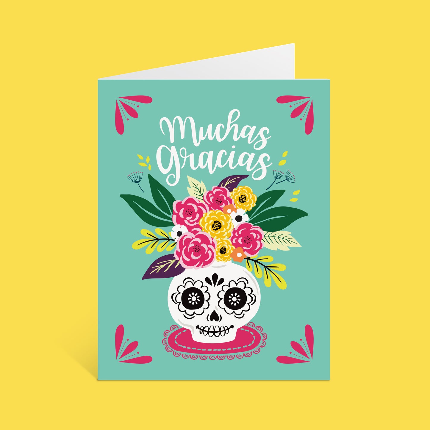 MUCHAS GRACIAS SUGAR SKULL CARD