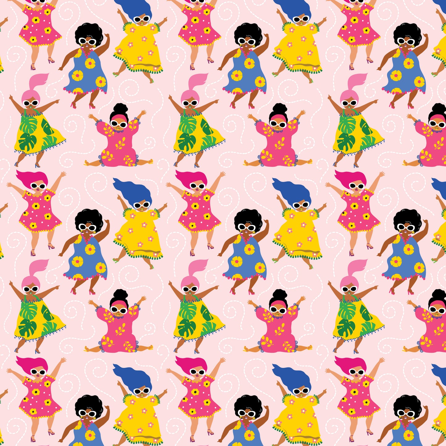 DANCING GIRLS WRAPPING PAPER ROLL