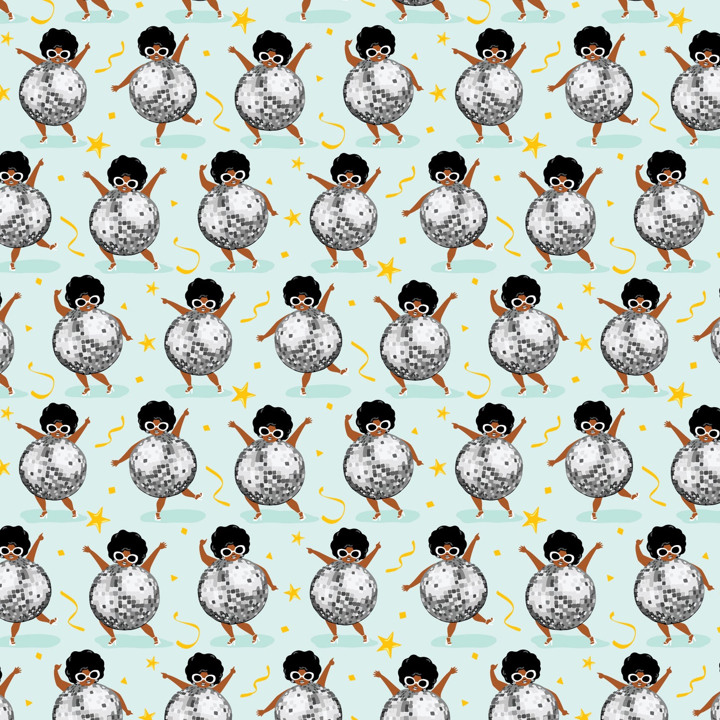 DISCO BALL GIRL WRAPPING PAPER ROLL