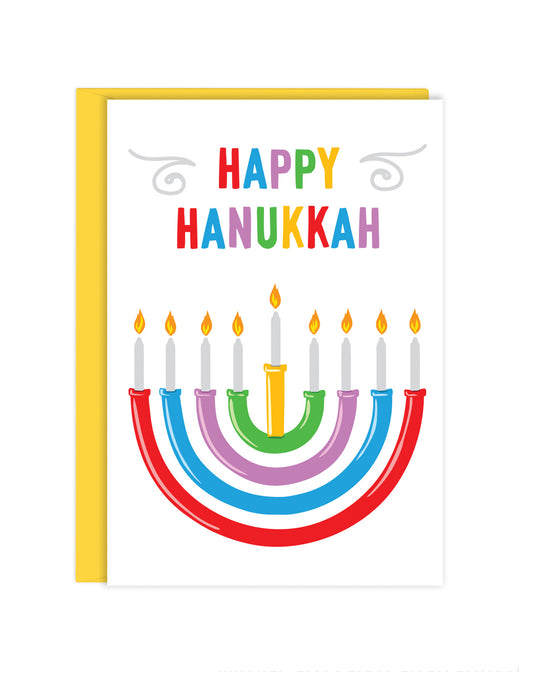 RAINBOW HANUKKAH ENCLOSURE CARD