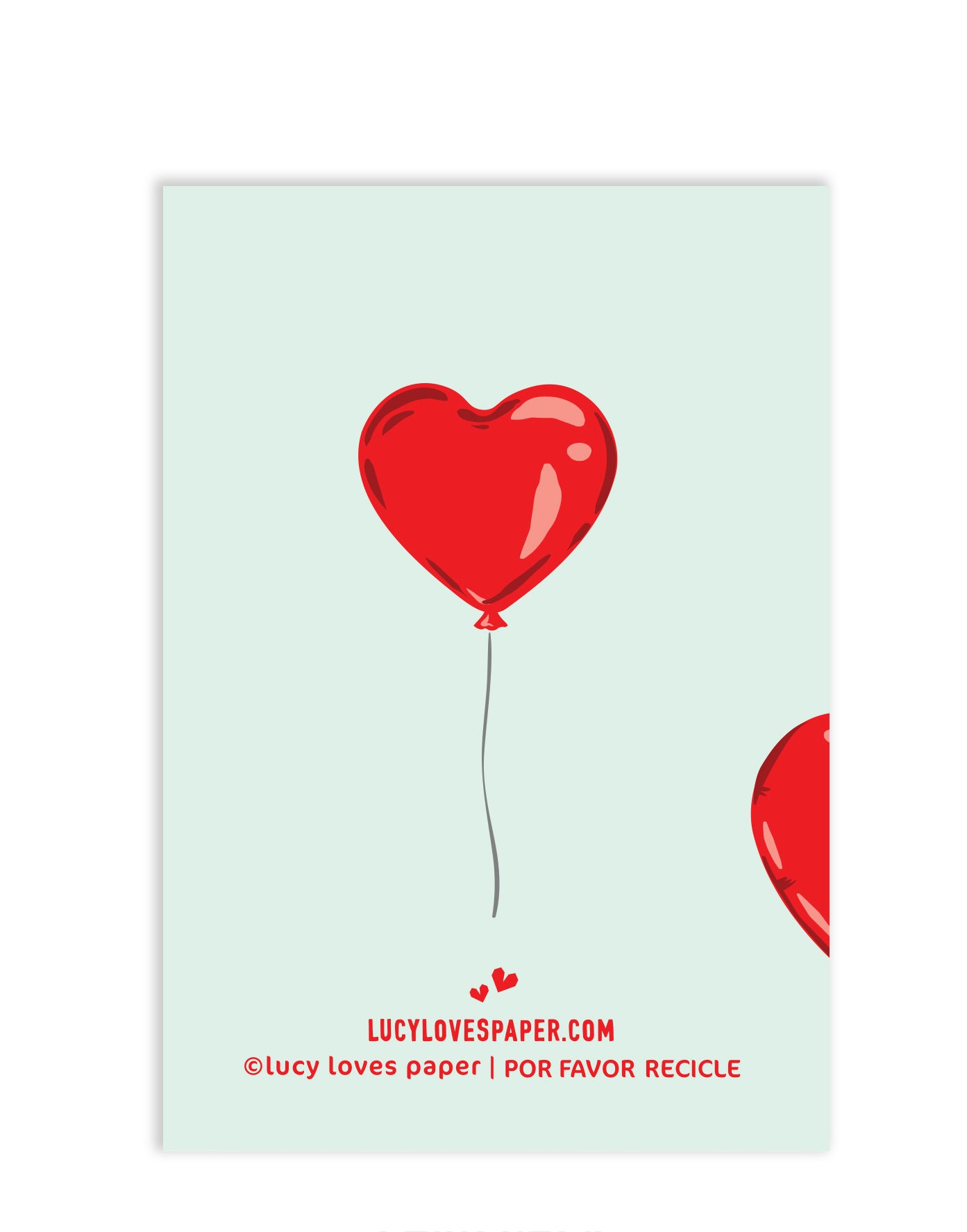 TE AMO BALLOON ENCLOSURE CARD