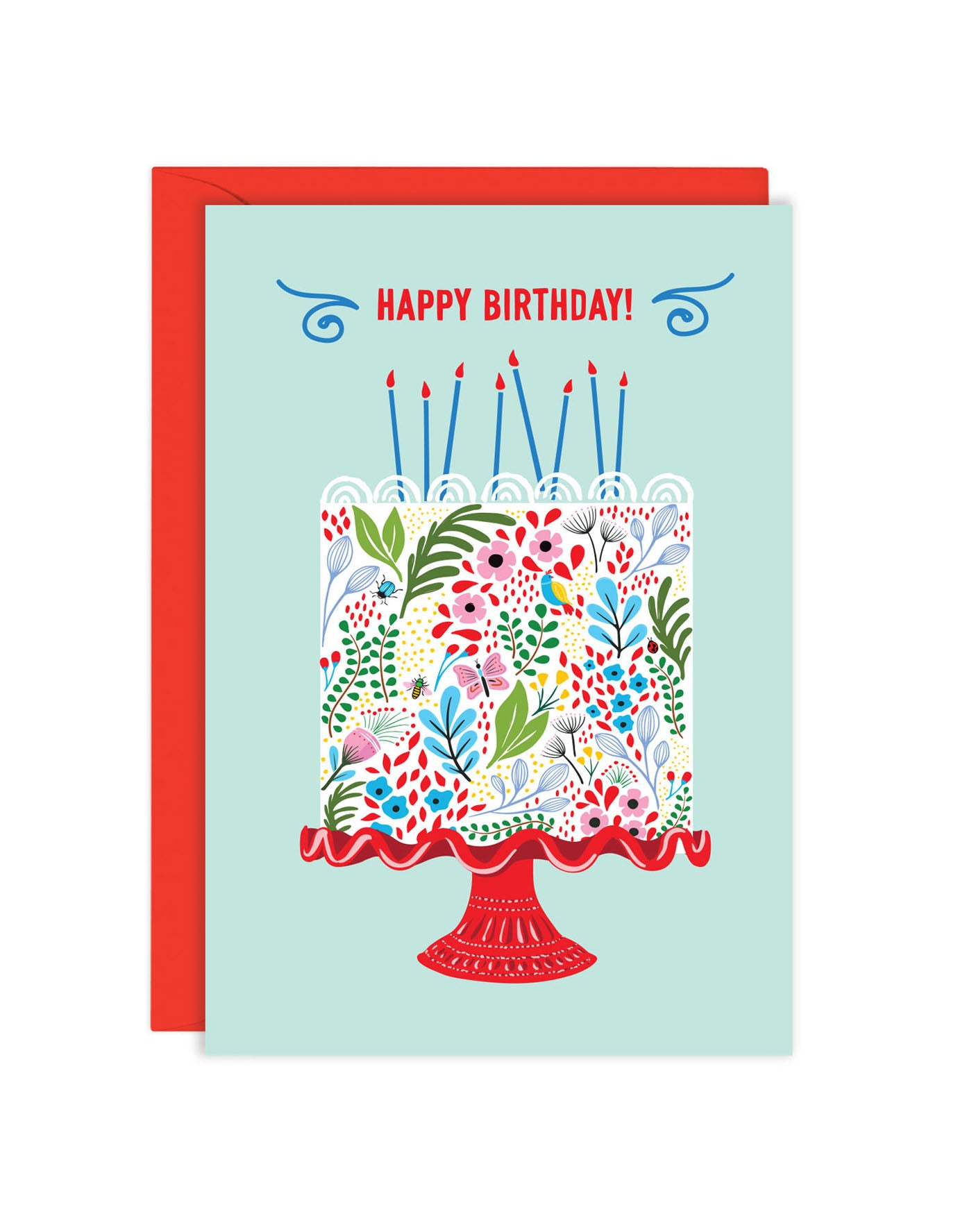 FLORAL BIRTHDAY CAKE ENCLOSURE CARD