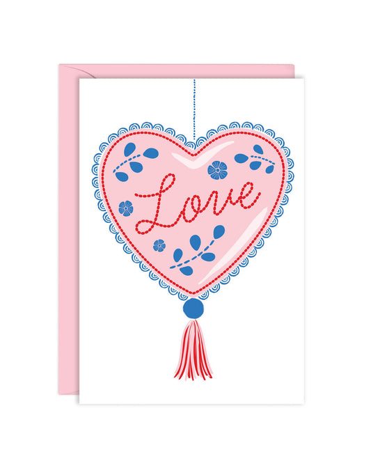 LOVE HEART ORNAMENT ENCLOSURE CARD