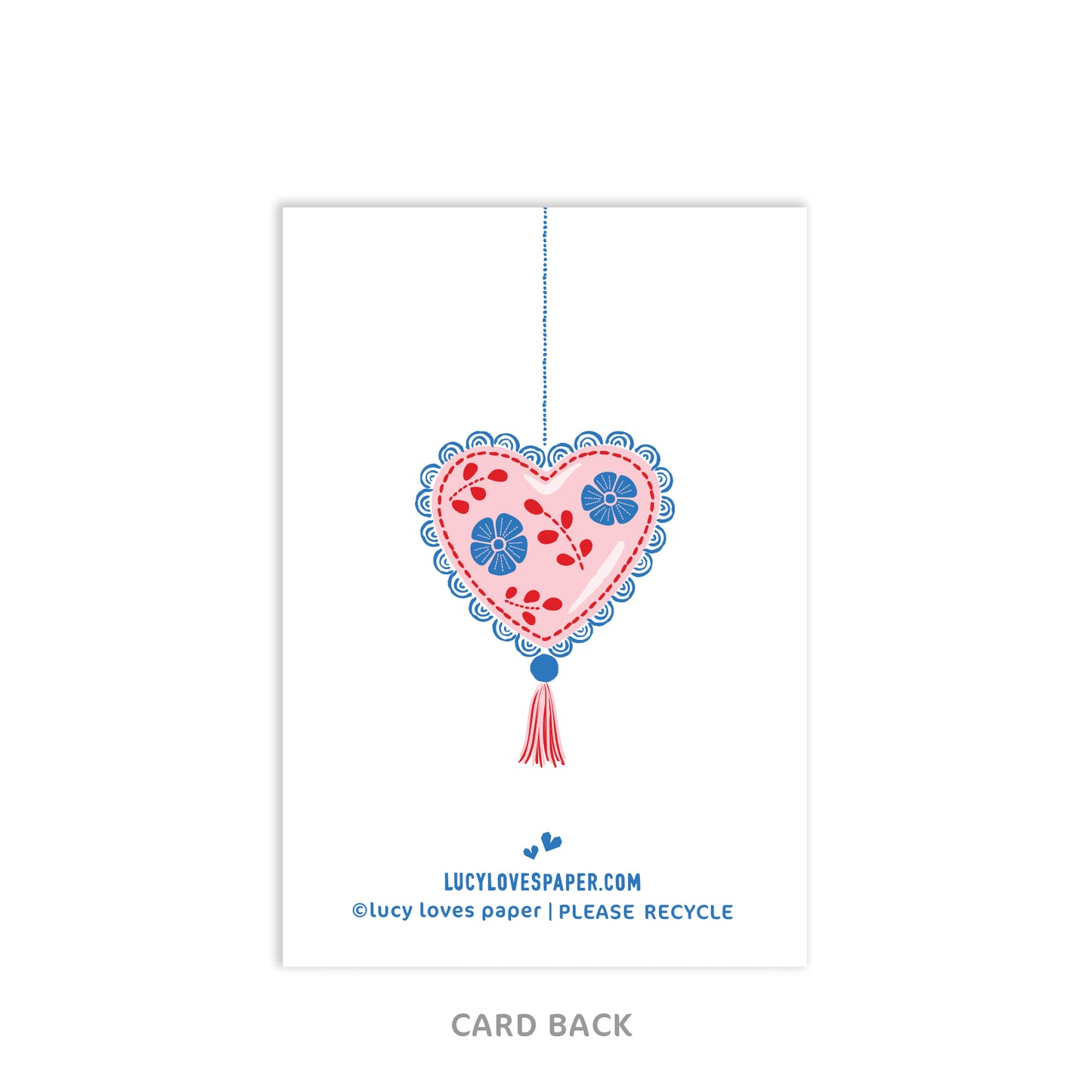 LOVE HEART ORNAMENT ENCLOSURE CARD