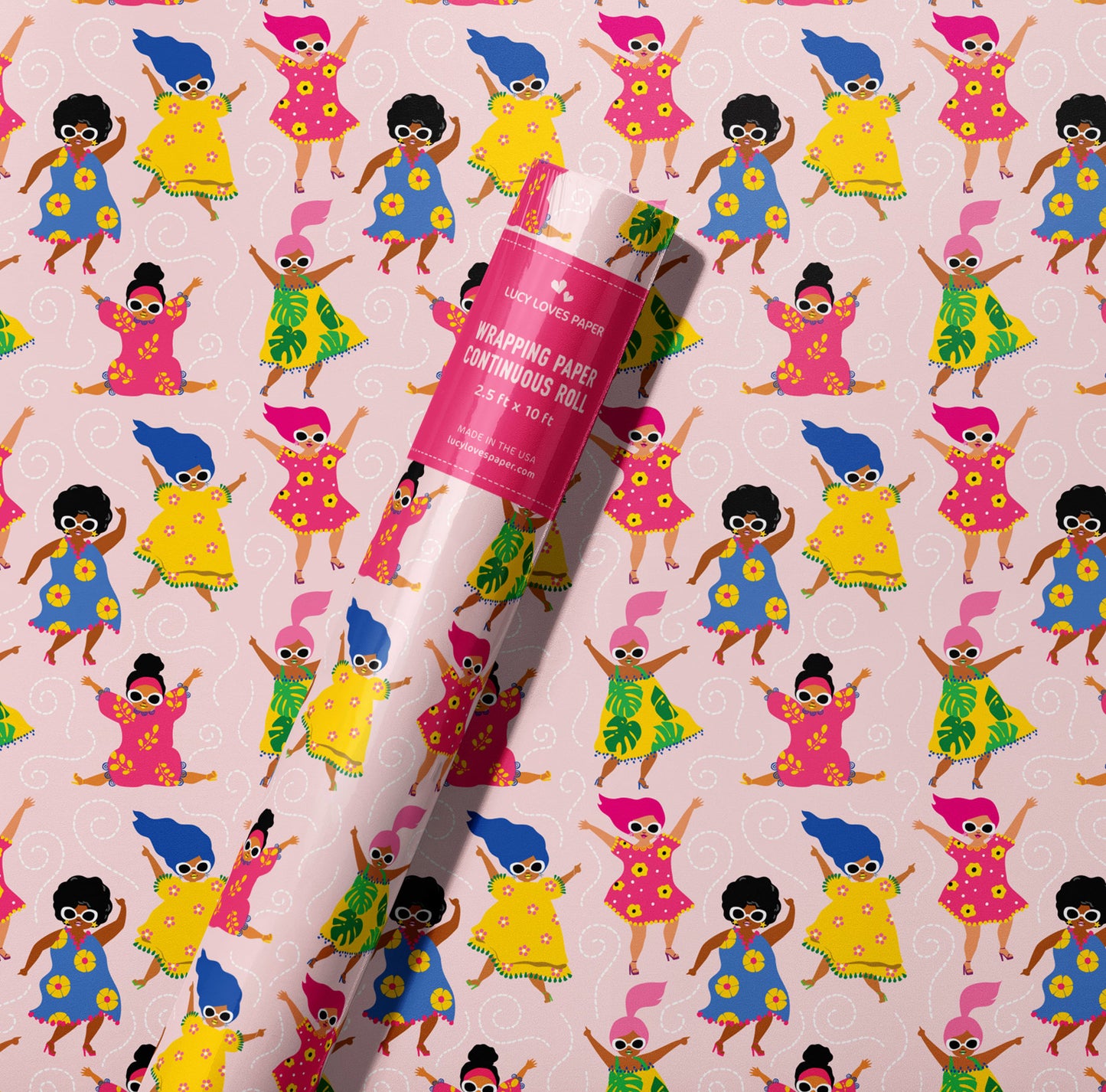 DANCING GIRLS WRAPPING PAPER ROLL