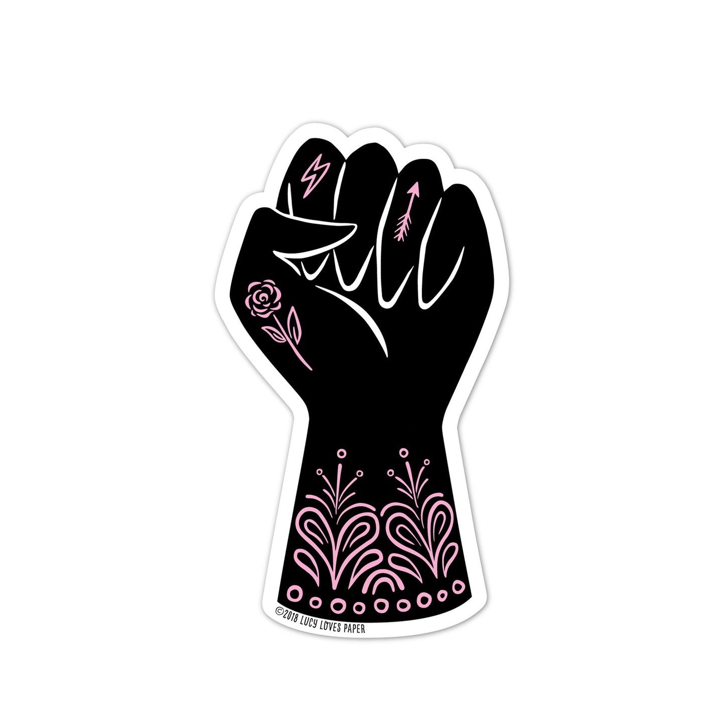 BLACK POWER FIST STICKER