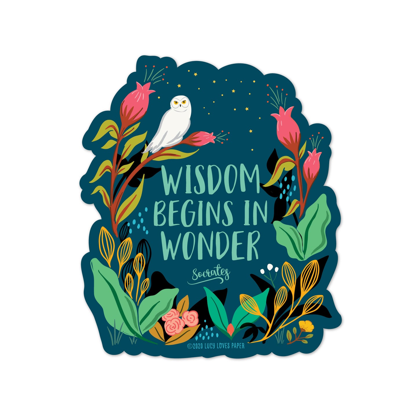 WISDOM BEGINS IN WONDER STICKER