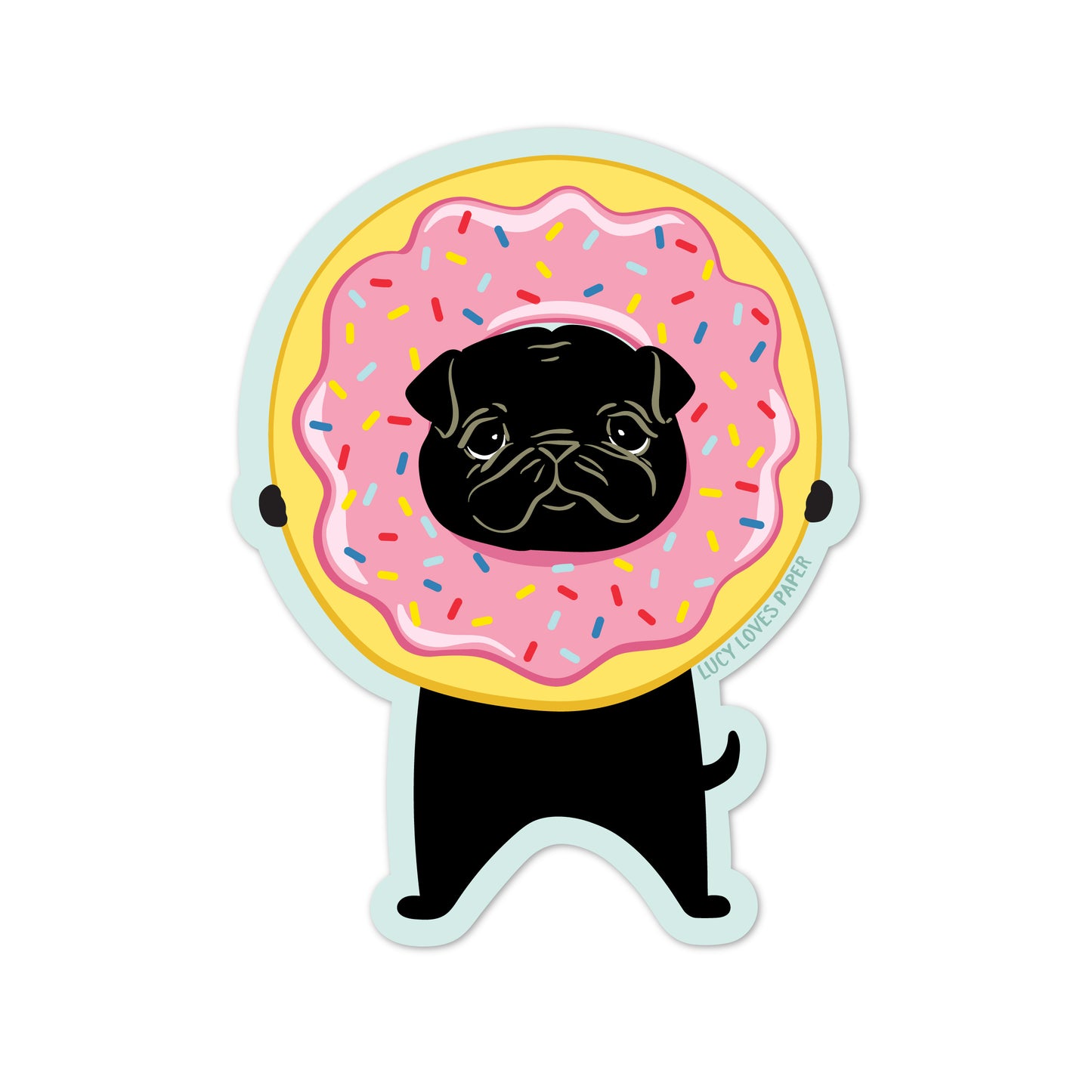 PUG DONUT STICKER