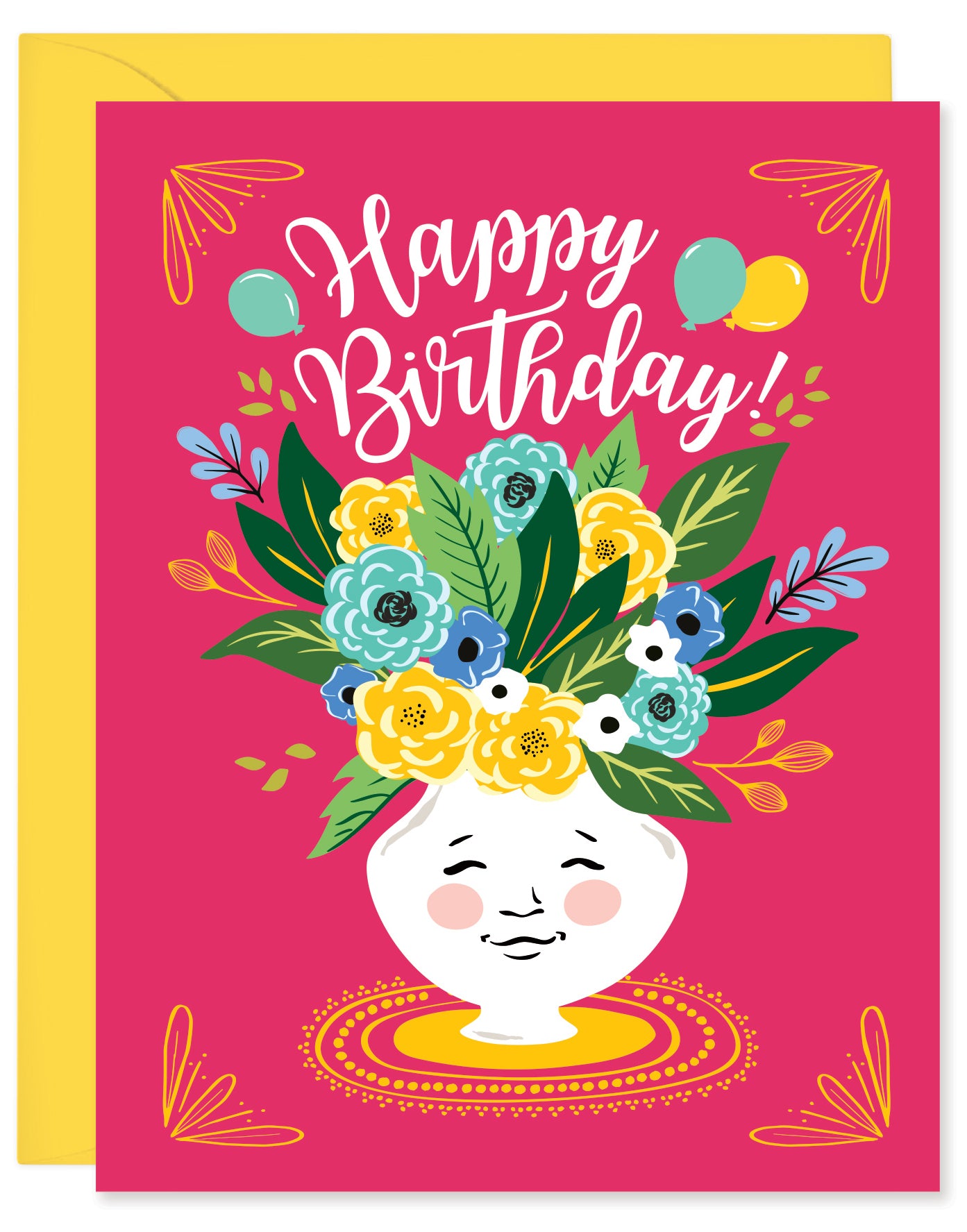 HAPPY FLOWER POT BIRTHDAY CARD
