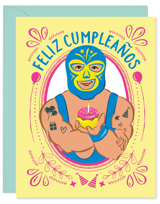 FELIZ CUMPLEAÑOS LUCHA LIBRE BIRTHDAY CARD