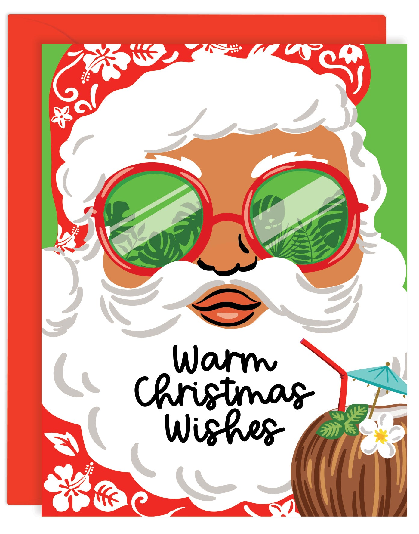 TROPICAL SANTA CHRISTMAS CARD