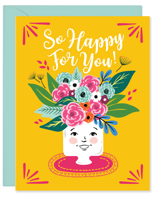 HAPPY FOR YOU FLOWER POT CARD
