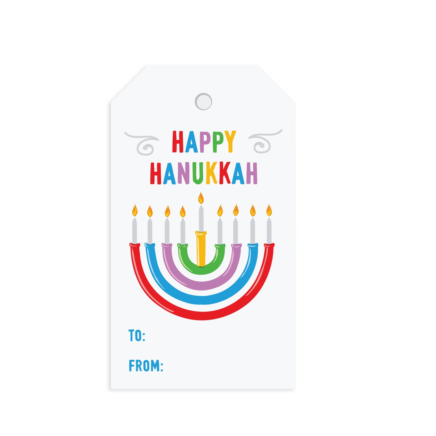 RAINBOW HANUKKAH GIFT TAG SET