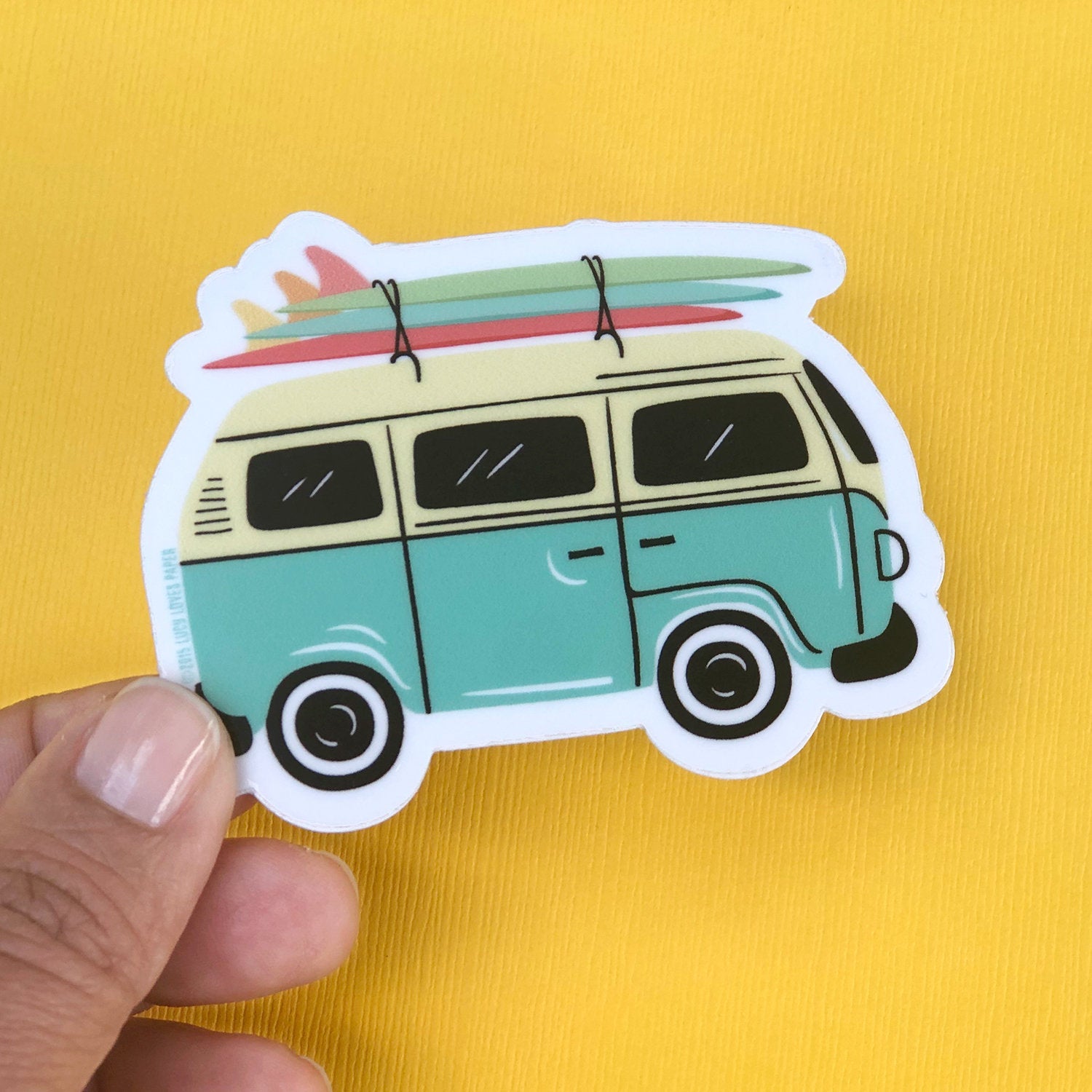 2 x Camper Van Surf Surfing Vinyl Sticker Laptop Travel Luggage